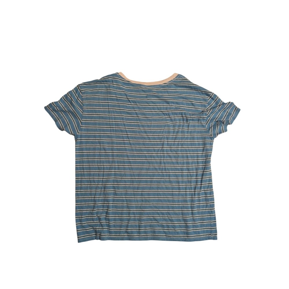Guess Los Angeles Short sleeve T Shirt Striped Blue White Size Large - Picture 2 of 3